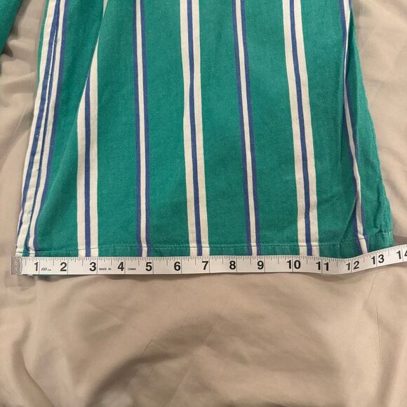 Cleobella Jade Jumpsuit Teal Navy White Striped Off the Shoulder Wide Leg Small - Picture 13 of 13